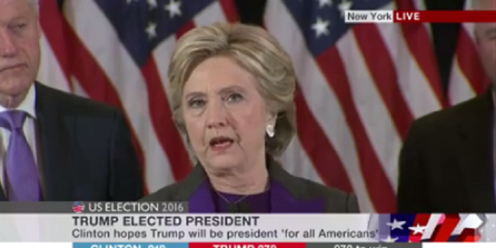 VIDEO Clinton se obratila: Ovo je bolno, Trumpu dugujemo otvoren pogled i priliku da vodi zemlju