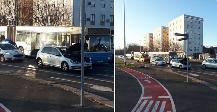 Zapalio se auto na Selskoj u Zagrebu, nema ozljeđenih, stvorila se ogromna gužva