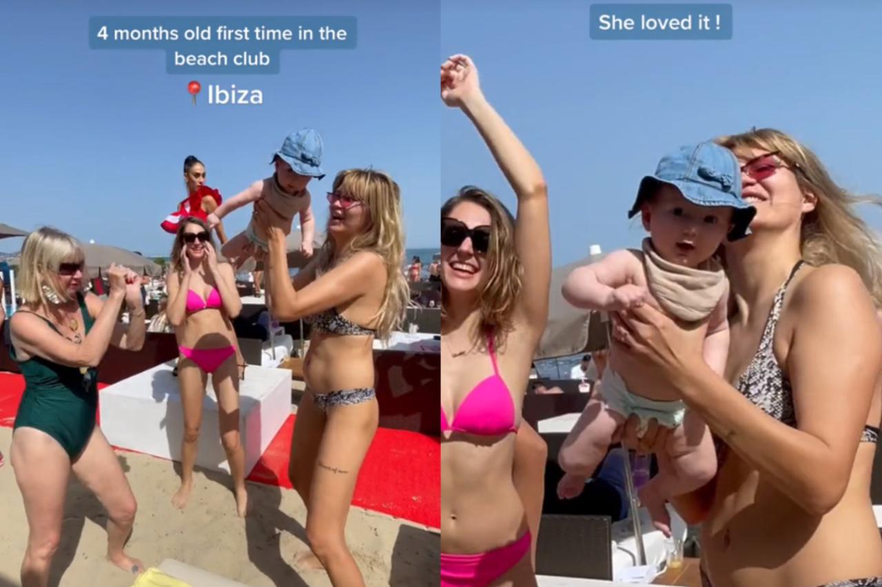 VIDEO Mama na TikToku pokazala kako partija na Ibizi: ‘Povela sam i svoju četveromjesečnu kćer!’