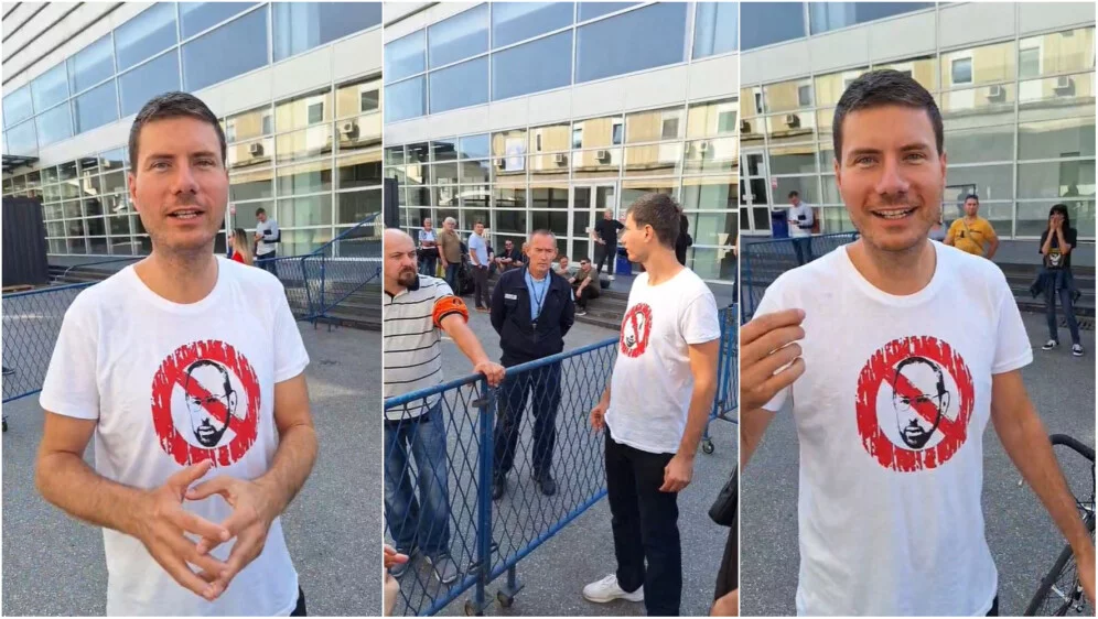 VIDEO Pernar ponovo pokušao napraviti incident, pridružili mu se i građani: Senfovi redari opet ne daju ulaz