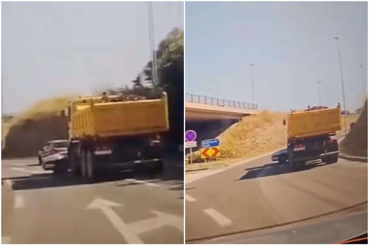 VIDEO Teretnjak kod Splita pokupio auto pa ga gurao po cesti: Ovo je za zatvor