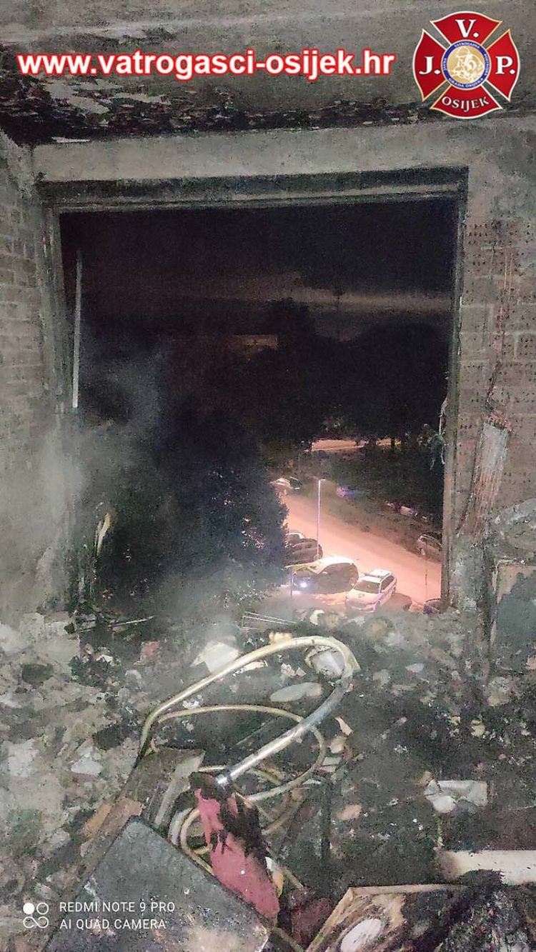 Noćna drama u Osijeku: Prijetila eksplozija, zbog požara evakuirana zgrada