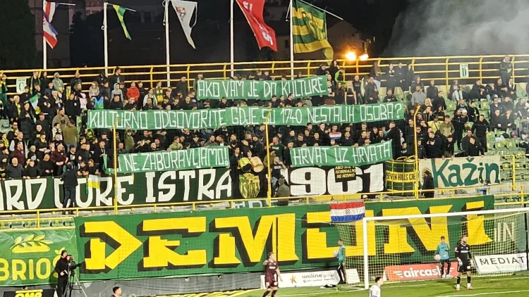 Navijači Istre uputili snažnu poruku Pupovcu: Ako vam je do kulture – kulturno odgovorite gdje su 1740 nestalih osoba?