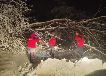 FOTO Drama u snijegu i jakom nevremenu koje je rušilo stabla: HGSS spasio obitelj s četvero djece kod Plaškog