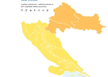DHMZ upozorava na opasnu i naglu promjenu vremena: Zahladnjenje s kišom a u gorju možda i snijegom
