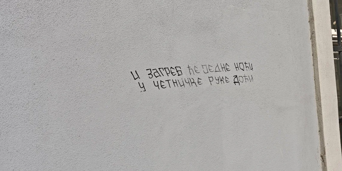 FOTO Strašna poruka na kući bana Jelačića: I Zagreb će jedne noći u četničke ruke doći….