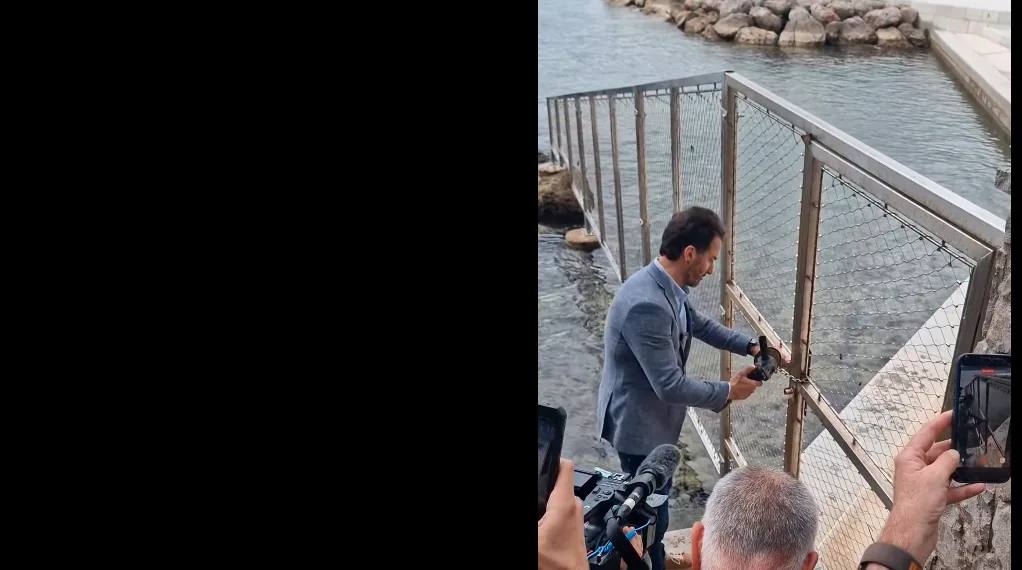 VIDEO Marin Miletić pokazao Plenkoviću da zna kako se koristi brusilica. Primijenio je to na hotelskoj ogradi…