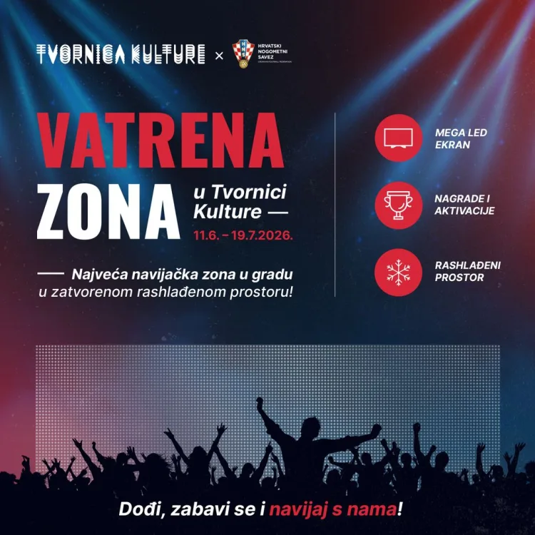 Tvornica kulture postaje najveća navijačka zona u Zagrebu: Utakmice SP-a na mega ekranu te kvizovi i turniri uz besplatan ulaz