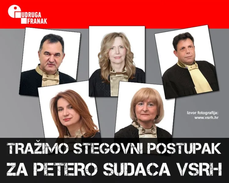 Udruga Franak traži postupak protiv ovih sudaca: Sude protivno zakonu…