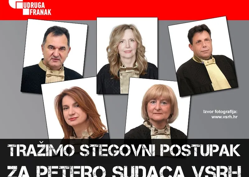 Udruga Franak traži postupak protiv ovih sudaca: Sude protivno zakonu…