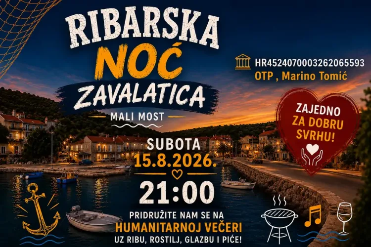 Ribarska noć u Zavalatici za Marina Tomića: Korčulani se okupljaju u humanitarnoj akciji