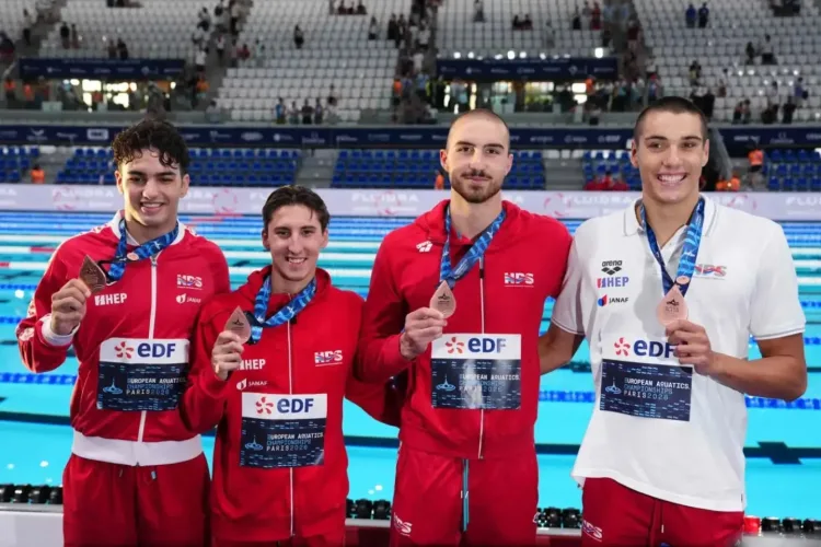 Veliki uspjeh plivača: Hrvatska sprint štafeta osvojila europsku broncu u Parizu!