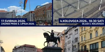 FOTO HDZ-ova neuspjela akcija protiv Možemo. Ipak je jedna hrvatska zastava na Trgu bana Jelačića…